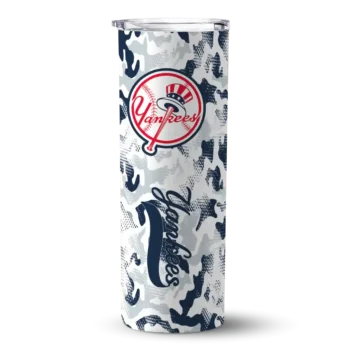 customized new york yankees claw marks navy white skinny tumbler best selling.webp