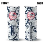 customized new york yankees claw marks navy white skinny tumbler best selling.webp