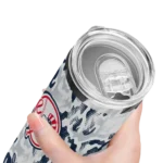 customized new york yankees claw marks navy white skinny tumbler best selling.webp