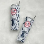 customized new york yankees claw marks navy white skinny tumbler best selling.webp