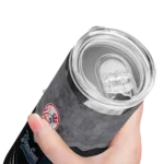 customized new york yankees hexagon honeycomb navy black skinny tumbler best selling.webp