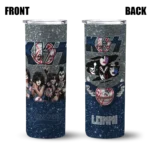 customized new york yankees kiss band gray skinny tumbler best selling.webp