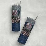 customized new york yankees kiss band gray skinny tumbler best selling.webp
