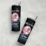 customized new york yankees rose romance navy black skinny tumbler best selling.webp