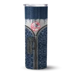customized new york yankees sparkle drip navy skinny tumbler best selling.webp