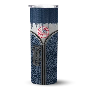 customized new york yankees sparkle drip navy skinny tumbler best selling.webp