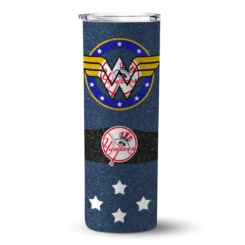customized new york yankees star cluster navy skinny tumbler best selling.webp