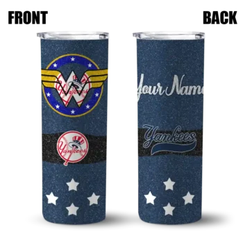customized new york yankees star cluster navy skinny tumbler fashion forward.webp