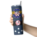 customized new york yankees star cluster navy skinny tumbler best selling.webp