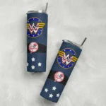 customized new york yankees star cluster navy skinny tumbler best selling.webp