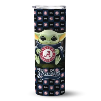customized new york yankees yoda cozy navy black skinny tumbler best selling.webp