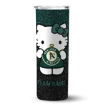 customized oakland athletics hello kitty green black skinny tumbler best selling.webp