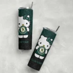 customized oakland athletics hello kitty green black skinny tumbler best selling.webp