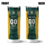 customized oakland athletics stacked diamond green skinny tumbler best selling.webp