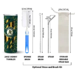 customized oakland athletics star pop green black skinny tumbler best selling.webp