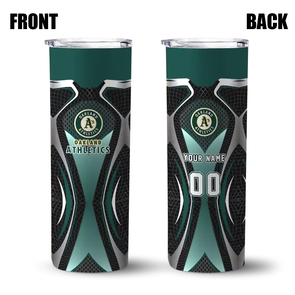 customized oakland athletics superman emblem green black skinny tumbler fashion forward.webp customized oakland athletics superman emblem green black skinny tumbler fashion forward.webp