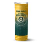 customized oakland athletics swirl texture green skinny tumbler best selling.webp