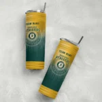 customized oakland athletics swirl texture green skinny tumbler best selling.webp