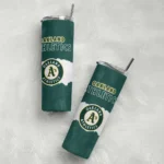 customized oakland athletics torn band green white skinny tumbler best selling.webp