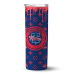 customized philadelphia phillies camo streak blue skinny tumbler best selling.webp