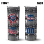 customized philadelphia phillies chevron v blue gray skinny tumbler best selling.webp