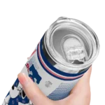 customized philadelphia phillies snoopy dog blue white skinny tumbler best selling.webp