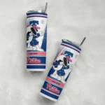 customized philadelphia phillies snoopy dog blue white skinny tumbler best selling.webp