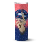 customized philadelphia phillies sparkle lips blue skinny tumbler best selling.webp