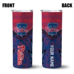 customized philadelphia phillies spiral burst print blue skinny tumbler best selling.webp