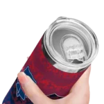 customized philadelphia phillies spiral burst print blue skinny tumbler best selling.webp