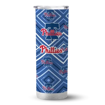 customized philadelphia phillies zipper leopard blue skinny tumbler best selling.webp