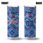 customized philadelphia phillies zipper leopard blue skinny tumbler best selling.webp