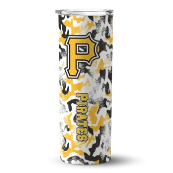 customized pittsburgh pirates claw marks black white skinny tumbler best selling.webp