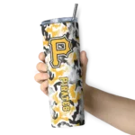 customized pittsburgh pirates claw marks black white skinny tumbler best selling.webp