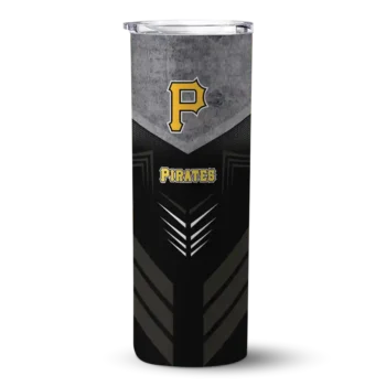customized pittsburgh pirates hexagon honeycomb black skinny tumbler best selling.webp