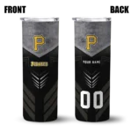 customized pittsburgh pirates hexagon honeycomb black skinny tumbler best selling.webp