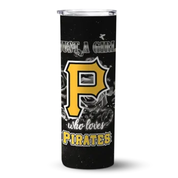 customized pittsburgh pirates rose romance black skinny tumbler best selling.webp