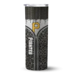 customized pittsburgh pirates sparkle drip black skinny tumbler best selling.webp