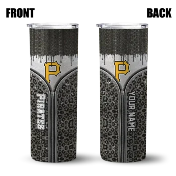 customized pittsburgh pirates sparkle drip black skinny tumbler fashion forward.webp