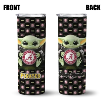 customized pittsburgh pirates yoda cozy black skinny tumbler fashion forward.webp