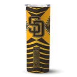 customized san diego padres camo texture brown skinny tumbler best selling.webp
