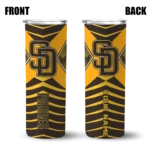 customized san diego padres camo texture brown skinny tumbler best selling.webp