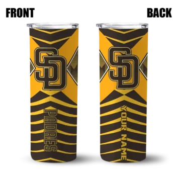 customized san diego padres camo texture brown skinny tumbler fashion forward.webp