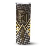 customized san diego padres monogram burst brown white skinny tumbler best selling.webp