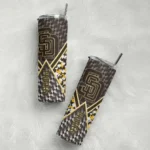 customized san diego padres monogram burst brown white skinny tumbler best selling.webp