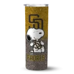 customized san diego padres snoopy attitude brown skinny tumbler best selling.webp