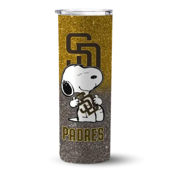 customized san diego padres snoopy attitude brown skinny tumbler best selling.webp