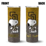 customized san diego padres snoopy attitude brown skinny tumbler best selling.webp