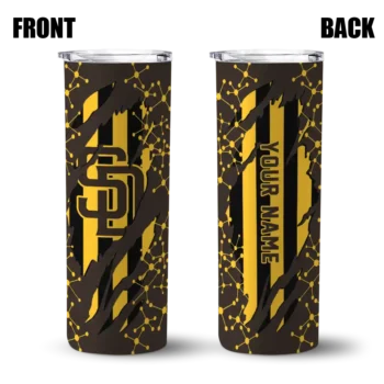 customized san diego padres star pop brown black skinny tumbler fashion forward.webp
