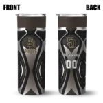 customized san diego padres superman emblem brown black skinny tumbler best selling.webp